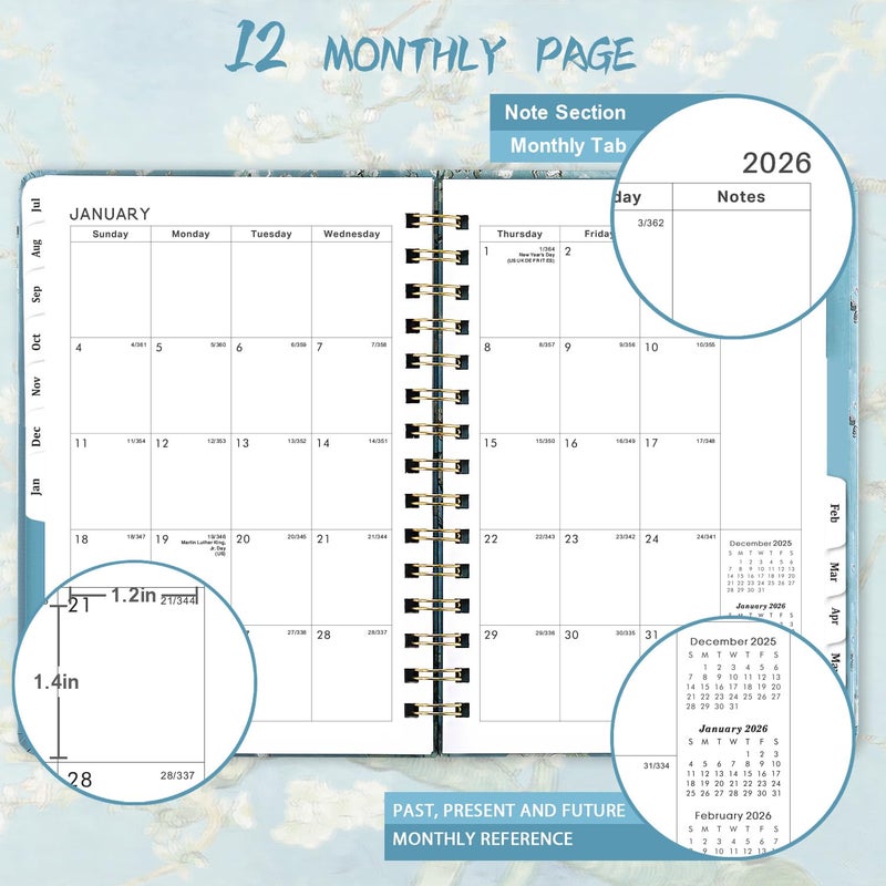 MaaIbok 2025-2026 Planner - Planner 2025-2026, July 2025 - June 2026, Weekly & Monthly Planner, 8.5"" x 6.4"", Planner with Hardcover, Twin-Wire Binding, Monthly Tabs, Inner Pocket, Daily Organizer - Image 3